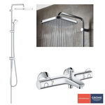 Pachet: Coloana dus Grohe Tempesta 250,palarie patrata, baterie cada/dus Grohtherm 800 (26694000,34567000), Grohe