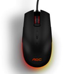 Mouse AOC GM500, USB 2.0, 5000DPI, 8 butoane, RGB, 1.8m, negru, AOC