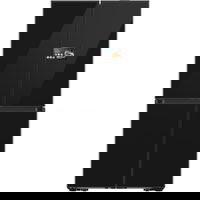 Side by Side Samsung RM90F67CECEO, 654 l, Ecran 9 AI Home, SmartThings AI Energy, Full No Frost, Hybrid & Metal Cooling, Dozator de apa/gheata Beverage, Compresor Digital AI Inverter, Clasa E, H 185.3 cm, Sticla neagra, Samsung