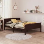 Cadru de pat, negru, 160x200 cm, lemn masiv de pin, Concept