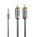 Cablu Lindy, MiniJack 3,5 mm - RCA (Cinch) x2, Argint, Lindy