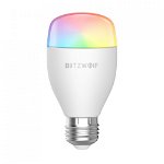 Bec inteligent Blitzwolf BW-LT27, Wi-Fi, Smart, Bulb E27, 9W, Comanda vocala, 850 LM, RGB, 