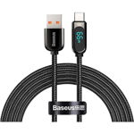 Cablu de Date USB la Type-C 66W, 2m, Baseus Display (CASX020101), Black
