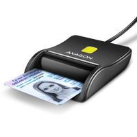Cititor carti de identitate AXAGON Smart Card CRE-SM3N, USB 2.0, ATM/CAC/ID/IC/SIS, negru