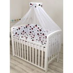 Amy - Baldachin din tul, Funda din bumbac, imprimeu lenjerie Miki, 300x160 cm, Suport de prindere inclus, 153h cm, AMY