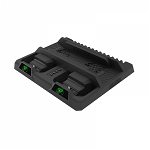 Stand cooler vertical 3 in 1 DOBE cu suport de incarcare pentru controller suport CD-uri 4 mufe magnetice fast charging pentru Xbox ONE/X/S negru
