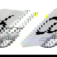 Set 2 LED-Uri Auto Techstar® C6, H1, 36w, 3800 Lumeni, 6500K, AUTO, 12-24 Volti, COB, Techstar