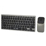 Kit tastatura si mouse wireless, Blow, 1200 DPI, Negru/Argintiu