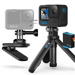 Camera video actiune HERO10 Black + Clip magnetic + Mini trepied + Baterie + Card microSD 32 GB, GoPro