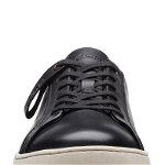 Clarks, Pantofi sport din piele cu model uni, Negru, 9