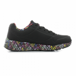 Skechers, Pantofi sport cu velcro si LED-uri pe talpa Flutter Heart, Roz/Albastru/Negru, 32 EU