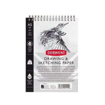 Caiet pentru schite si desen DERWENT Professional, A5, cu spira, 30 coli, 165 gsm, hartie alba, Derwent