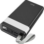 Baterie Externa 30000mAh, 2xUSB, Micro-USB, Type-C, Lightning - Hoco - Black