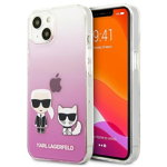Husa Spate Karl Lagerfeld Compatibila Cu iPhone 13, Colectia Karl Si Choupette, Roz - 9027421