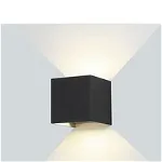 Lampa LED Perete Corp Negru Patrat 12W Alb Cald, Optonica