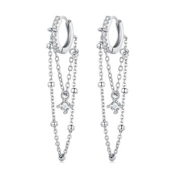 Cercei din argint Cristal Chains, EdenBoutique