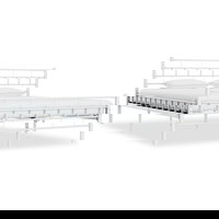 Cadru de pat vidaXL, alb, 140 x 200 cm, metal 20.25 kg 285298