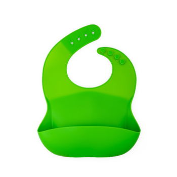 Baveta reglabila din silicon moale pentru bebelusi Oaki verde, Oaki