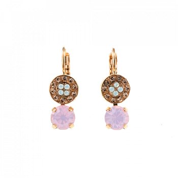 Cercei placati cu Aur roz de 24K, cu cristale Swarovski, Tiara Day | 1158-2333RG6, Roxannes - Mariana Jewellery