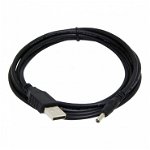 Cablu USB 2.0 tata la mufa de alimentare DC jack 3.5 x 1 mm, Gembird, lungime 1.8 m, negru, Gembird
