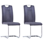 Set scaune de bucatarie consola vidaXL, 2 buc., gri, piele intoarsa eco, 42 x 52 x 100 cm, 10.75 kg