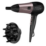 Uscator de par Rowenta PowerLine CV5940F0, 2400W, functie Effiwats, invelis cashmere keratin, tehnologie Ionic booster, negru roz