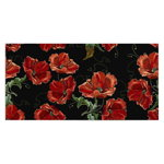 Tablou ilustratie flori maci, fundal negru, rosu 2139 - Material produs:: Poster pe hartie FARA RAMA, Dimensiunea:: 70x140 cm, 