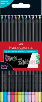 CREIOANE COLORATE 12 CULORI PASTEL+ NEON BLACK EDITION FABER-CASTELL, Faber Castell