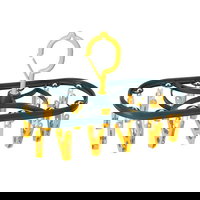 Uscator de Rufe Suspendat cu 12 Carlige, Rotire 360 Grade, Protectie Vant, Mateiral Plastic, Usor de Depozitat, Multifun Engros, 