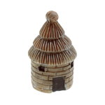 Miniatura coliba rotunda din rasina maro 4x2 4cm 389624, Galeria Creativ