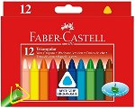 Set 12 Creioane cerate colorate Faber-Castell, Triunghiulare