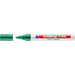 Marker permanent Edding 750, corp metalic, varf rotund, 2-4 mm, cu vopsea verde, Edding