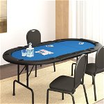 vidaXL Masă de poker pliabilă, 10 jucători, albastru, 206x106x75 cm, vidaXL