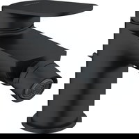 Baterie bideu Duravit Wave WA2400001046, marime S, cartus ceramic, 137 mm, set evacuare cu tija, ventil, Negru mat, Duravit