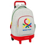 Ghiozdan cu Roți Benetton Pop Gri (33 x 45 x 22 cm), Benetton