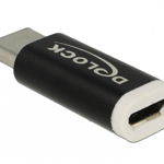 Adaptor micro USB la USB tip C 2.0 M-T negru, Delock 65678