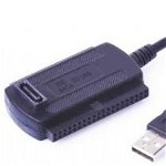 Cablu de date convertor USB-IDE-SATA, lungime cablu: 0.80m, cu incarcator de priza, retail, Negru, GEMBIRD (AUSI01), GEMBIRD