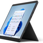 Tableta Microsoft Surface Pro 8, Procesor Intel® Core™ i5-1135G7, PixelSense 13inch, 8GB RAM, 256GB SSD, 8MP, Wi-Fi, Bluetooth, Windows 11 Home (Negru)