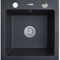 Chiuveta Pyramis ALYA 1B 48x50.5 BLACK, 1 cuva, gol de incastrare 50 cm, culoare negru