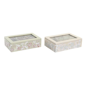 Cutie pentru infuzii DKD Home Decor Geam MDF (2 Unități) (23 x 15 x 7 cm), DKD Home Decor