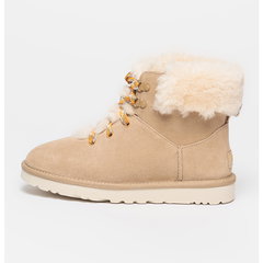 UGG, Ghete de piele intoarsa Classic Mini Alpine, Camel, 6