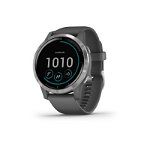 Garmin Vívoactive 4, GPS Smartwatch, Features Music, Body Energy Monitoring, Animated Workouts, Pulse Ox Sensors and More, Shadow Gray/Silver