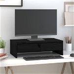 vidaXL Suport pentru monitor, negru, 50x27x15 cm, lemn masiv de pin, vidaXL