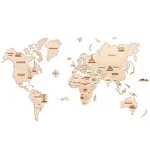 Puzzle 3D din lemn harta lumii L, 64 piese