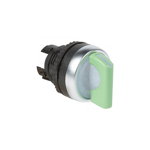 Osmoz illuminated standard handle selector switch - 2 stay-put positions 45° - verde, Legrand
