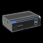Switch industrial 2 porturi Gigabit HPoE, 2 porturi uplink SFP RJ45 - UTEPO UTP7202GE-POE