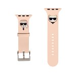 Curea pentru Ceas Smartwatch, Karl Lagerfeld, Karl and Choupette Watch Strap pentru Apple Watch 42/44mm, Silicon, Roz, Karl Lagerfeld