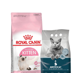 ROYAL CANIN Kitten Hrana uscata pentru pisoi 2 kg + ARISTOCAT Nisip pentru litiera pisicilor, din bentonita 5 GRATIS