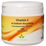 Vitamina C alcalina, Ascorbat de Sodiu, pulbere 250g, Nutriscript, Nutriscript
