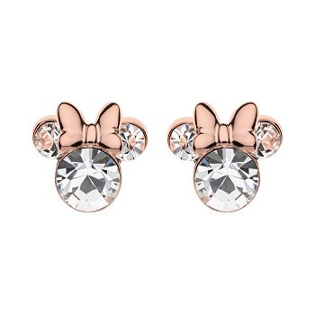 Cercei Disney Minnie Mouse - Argint 925 placat cu Aur Roz si Cristal, Disney